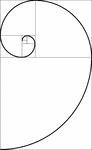 Illustration showing succession of golden rectangles that are used to construct the golden spiral. Two quantities are considered to be in the golden ratio if (a+ b)/a = a/b which is represented by the Greek letter phi. Each rectangle shown is subdivided into smaller golden rectangles. The golden spiral is a special type of logarithmic spiral. Each part is similar to smaller and larger parts.