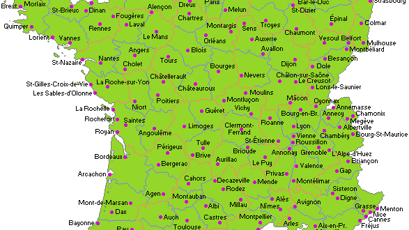 Carte de France - Villes