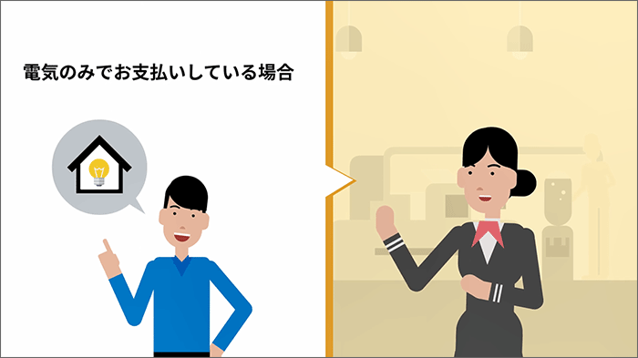 でんきのお支払いを他のサービスとまとめておらず、でんきのみでお支払いの場合は、専用の会員ページでのログインとなります。