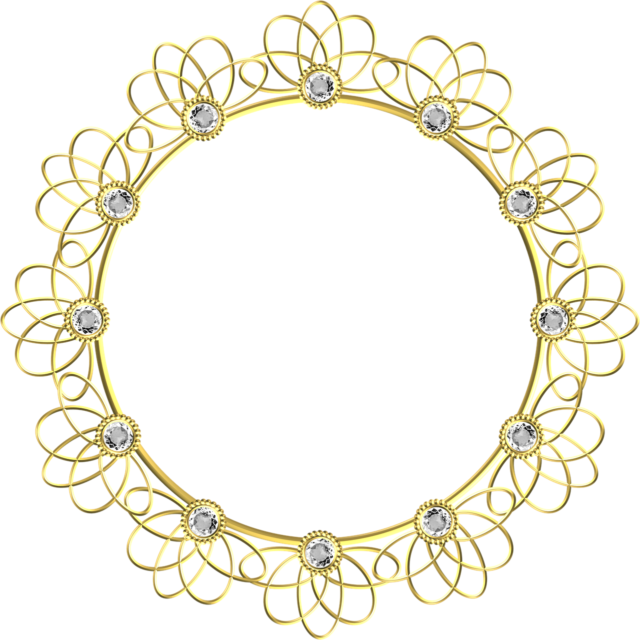 A Gold Frame With Diamonds