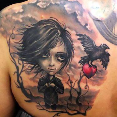 Boy and Raven Tattoo