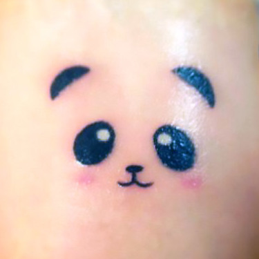 Tiny Sweet Panda Bear  Tattoo