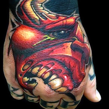 Red Bull Head Tattoo