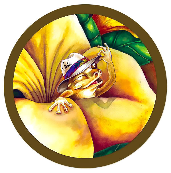 Coqui Frog In Flower Tattoo Design