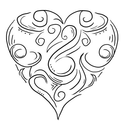 Heart for Wedding  Tattoo Design