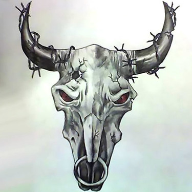 Amazing Bull Skull Tattoo