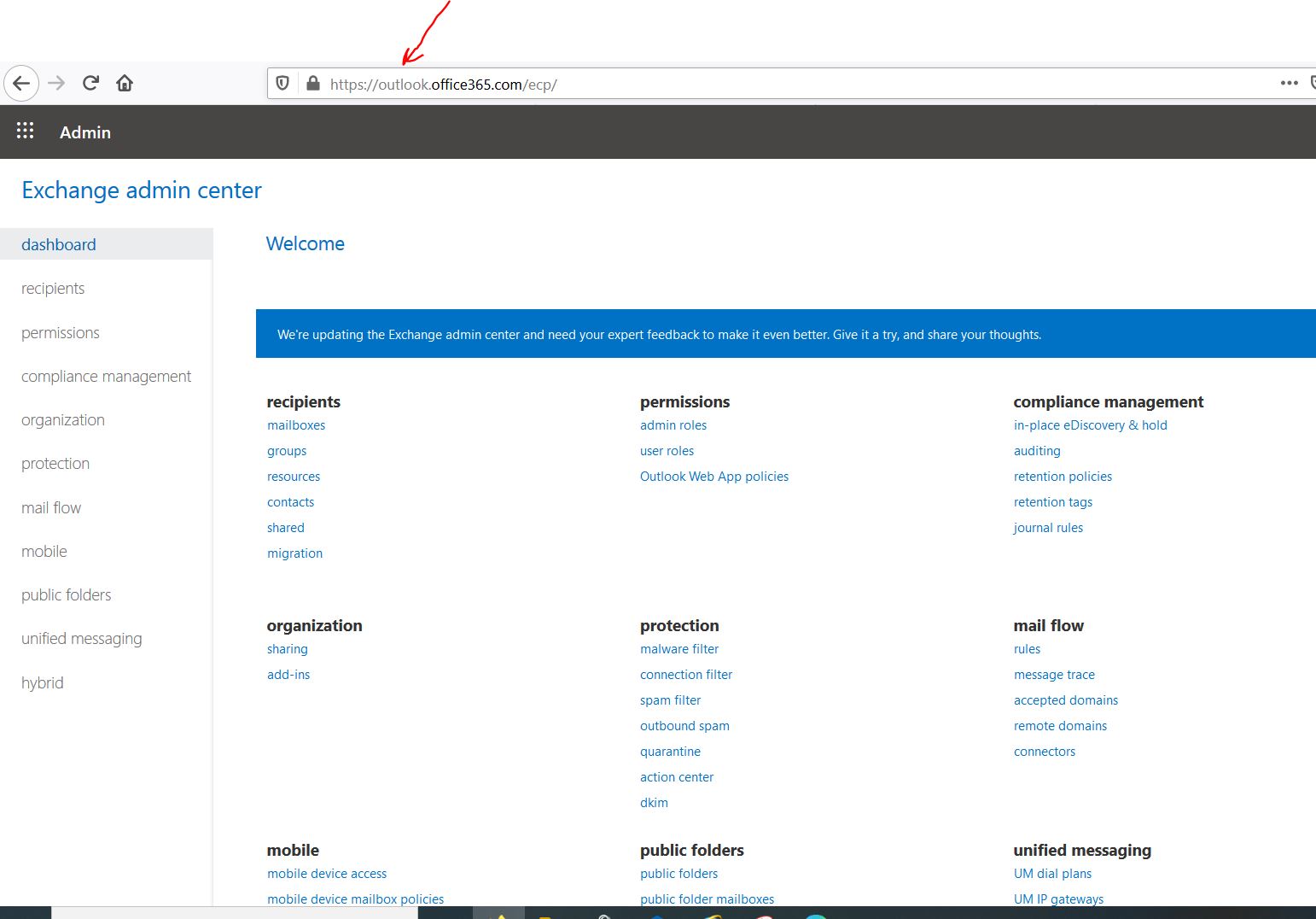 Solved: Exchange Admin Center missing from Office 365 | Experts Exchange