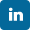 LinkedIn icon, blue square with lowercase 'in'