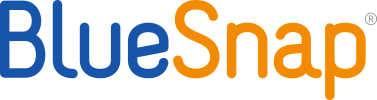 BlueSnap logo, blue and orange letters