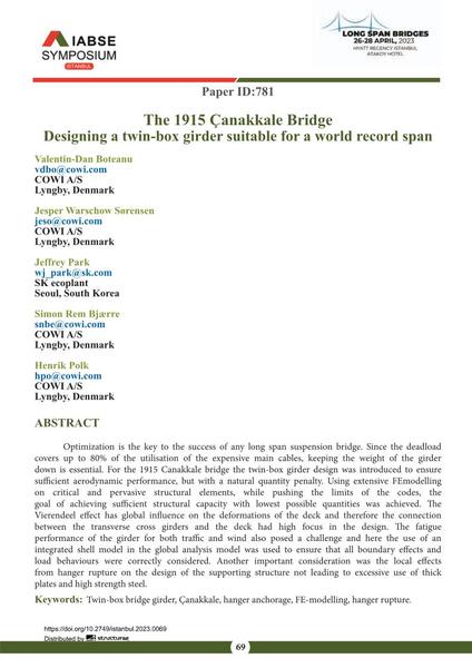 The 1915 Çanakkale Bridge: Designing a twin-box girder suitable for a world record span