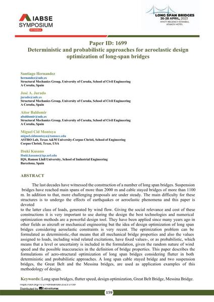  Deterministic and probabilistic approaches for aeroelastic design optimization of long-span bridges