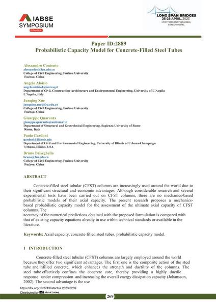  Probabilistic Capacity Model for Concrete-Filled Steel Tubes