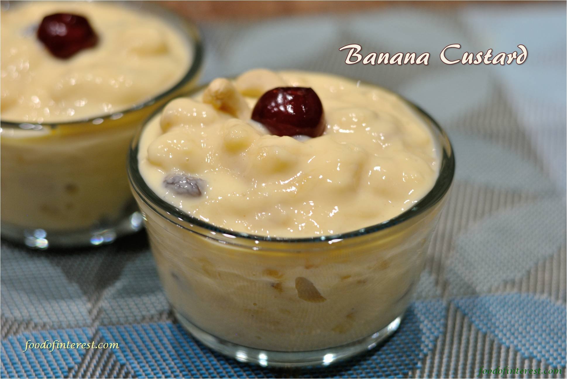 Banana vanilla custard with custard powder