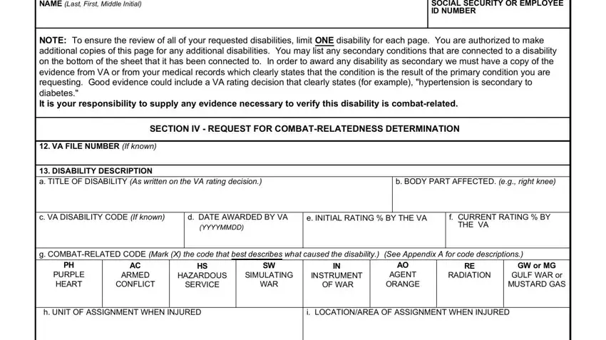 stage 3 to completing dd 2860 form