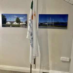 indoor stainless steel effect floor flagpole