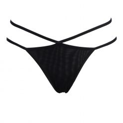 Black Mesh Diamond Shaped Panties With Straps