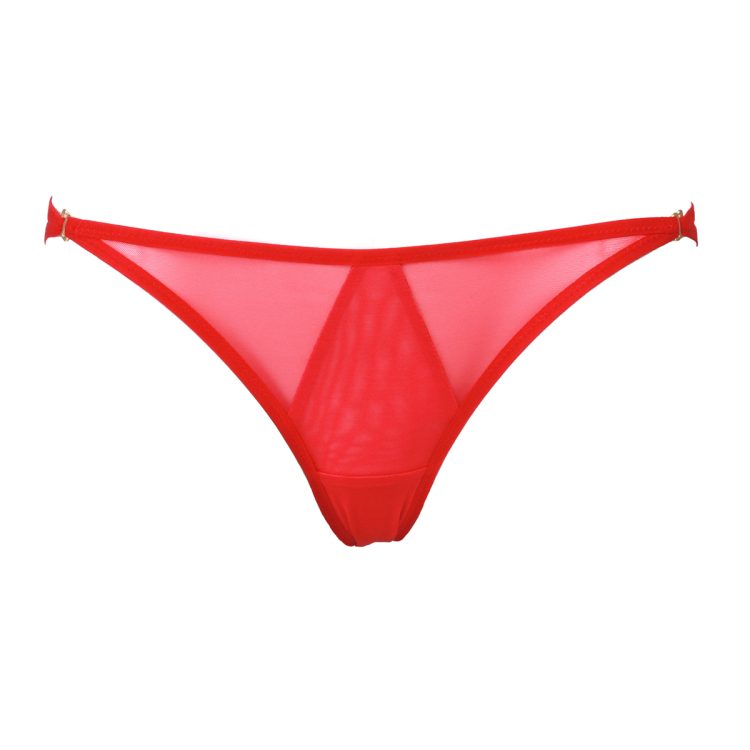 Red mesh panties with hooks by Flash lingerie