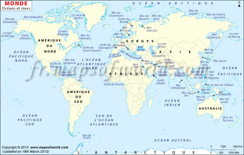 carte des mers