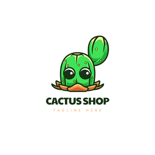 Cactus shop logo vector