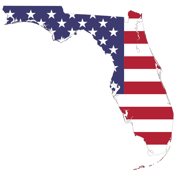 Florida America Flag Map With Stroke