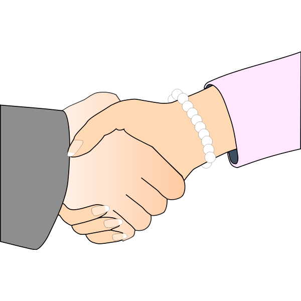 Handshake man and woman vector