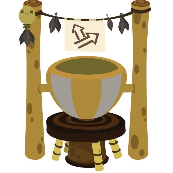 Tribal cooking pot vector art