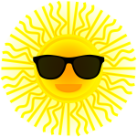 Sun with sunglasses vector drawing