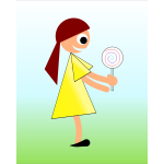 Girl with lollipop vector drawing