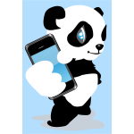 Panda with mobile phone vector image