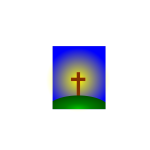 Cross on hill in distance vector image