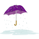 Vector drawing of tattered and torn umbrella