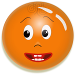 Fiery orange smiley face