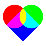 Vector image of multicolored heart