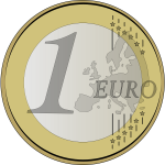 One Euro coin vector