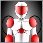 red and grey robot avatar vector illustration