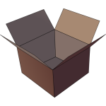 Vector image of dark brown open cardboard box