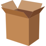 Vector illustration of deep cardboard box open