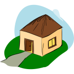 Vector drawing of stylized hut