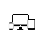 Computer, smartphone and tablet vector icons