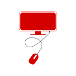 Red modern computer icon vector clip art