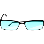 Eyeglasses with blue glass