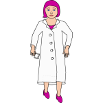 A scientist with purple hair vector graphics