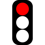 Red traffic light indicator