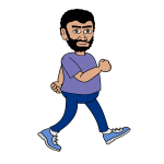 Bearded walking man