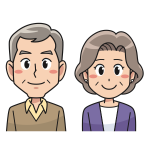 Elderly cartoon couple