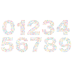 Numbers Circles Font Prismatic 2