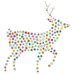 Deer Silhouette Snowflakes Polyprismatic No BG