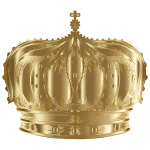 Vintage Crown Line Art Gold