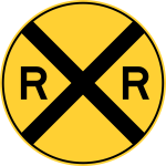 Railroad Ahead Warning Sign MUTCD W10-1 (U.S.A.)