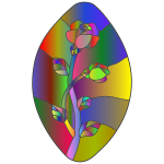 Rose Stained Glass Line Art Polyprismatic